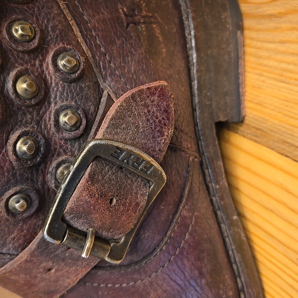 FRYE Jenna Disc Tall Brown Leather Boots, Sz 7 - Picture 8 of 16